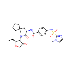 CC[C@@H]1OCC(=O)[C@H]1NC(=O)[C@H](CC1(C)CCCC1)NC(=O)c1ccc(NS(=O)(=O)c2nccn2C)cc1 ZINC000042878552