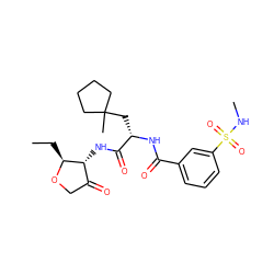 CC[C@@H]1OCC(=O)[C@H]1NC(=O)[C@H](CC1(C)CCCC1)NC(=O)c1cccc(S(=O)(=O)NC)c1 ZINC000040933571