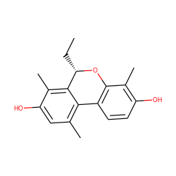 CC[C@@H]1Oc2c(ccc(O)c2C)-c2c(C)cc(O)c(C)c21 ZINC000013983368