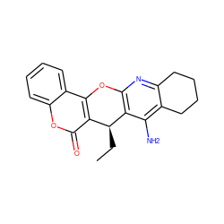 CC[C@@H]1c2c(nc3c(c2N)CCCC3)Oc2c1c(=O)oc1ccccc21 ZINC000096284182