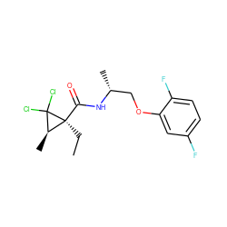 CC[C@]1(C(=O)N[C@H](C)COc2cc(F)ccc2F)[C@@H](C)C1(Cl)Cl ZINC000029390084