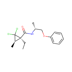 CC[C@]1(C(=O)N[C@H](C)COc2ccccc2)[C@@H](C)C1(Cl)Cl ZINC000029341332