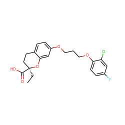 CC[C@]1(C(=O)O)CCc2ccc(OCCCOc3ccc(F)cc3Cl)cc2O1 ZINC000028111523