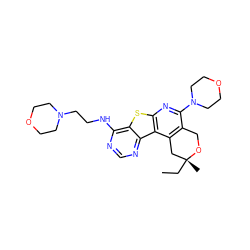 CC[C@]1(C)Cc2c(c(N3CCOCC3)nc3sc4c(NCCN5CCOCC5)ncnc4c23)CO1 ZINC000013749045