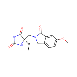 CC[C@]1(CN2Cc3ccc(OC)cc3C2=O)NC(=O)NC1=O ZINC000049046230