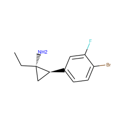 CC[C@]1(N)C[C@@H]1c1ccc(Br)c(F)c1 ZINC000146587381