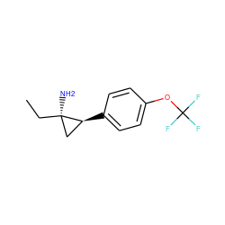 CC[C@]1(N)C[C@@H]1c1ccc(OC(F)(F)F)cc1 ZINC000144319616