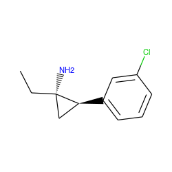 CC[C@]1(N)C[C@@H]1c1cccc(Cl)c1 ZINC000144479043