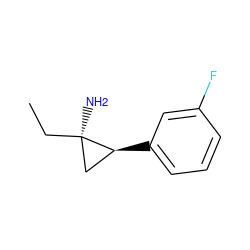 CC[C@]1(N)C[C@@H]1c1cccc(F)c1 ZINC000144508120