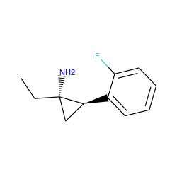 CC[C@]1(N)C[C@@H]1c1ccccc1F ZINC000144433837