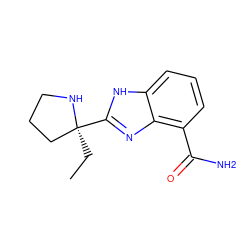 CC[C@]1(c2nc3c(C(N)=O)cccc3[nH]2)CCCN1 ZINC000040835747