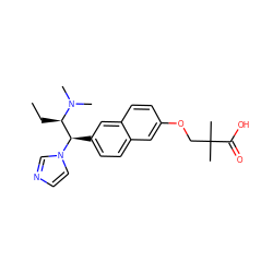 CC[C@H]([C@@H](c1ccc2cc(OCC(C)(C)C(=O)O)ccc2c1)n1ccnc1)N(C)C ZINC000003820257