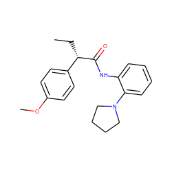 CC[C@H](C(=O)Nc1ccccc1N1CCCC1)c1ccc(OC)cc1 ZINC000095552919