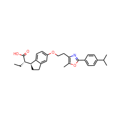 CC[C@H](C(=O)O)[C@@H]1CCc2cc(OCCc3nc(-c4ccc(C(C)C)cc4)oc3C)ccc21 ZINC000028565812