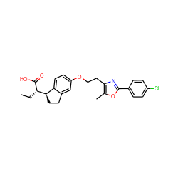 CC[C@H](C(=O)O)[C@@H]1CCc2cc(OCCc3nc(-c4ccc(Cl)cc4)oc3C)ccc21 ZINC000028565557