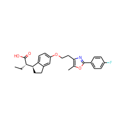 CC[C@H](C(=O)O)[C@@H]1CCc2cc(OCCc3nc(-c4ccc(F)cc4)oc3C)ccc21 ZINC000028563467