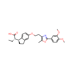 CC[C@H](C(=O)O)[C@@H]1CCc2cc(OCCc3nc(-c4ccc(OC)c(OC)c4)oc3C)ccc21 ZINC000028565897