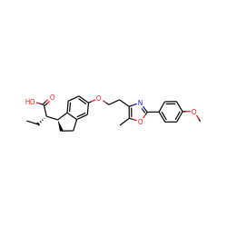 CC[C@H](C(=O)O)[C@@H]1CCc2cc(OCCc3nc(-c4ccc(OC)cc4)oc3C)ccc21 ZINC000028565718