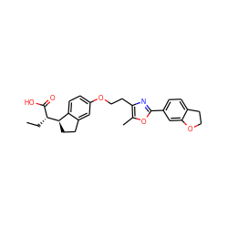 CC[C@H](C(=O)O)[C@@H]1CCc2cc(OCCc3nc(-c4ccc5c(c4)OCC5)oc3C)ccc21 ZINC000028563589