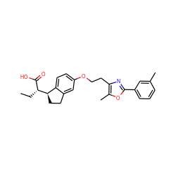 CC[C@H](C(=O)O)[C@@H]1CCc2cc(OCCc3nc(-c4cccc(C)c4)oc3C)ccc21 ZINC000028565444