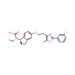 CC[C@H](C(=O)O)[C@@H]1CCc2cc(OCCc3nc(-c4cccc(F)c4)oc3C)ccc21 ZINC000028566080