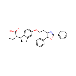 CC[C@H](C(=O)O)[C@@H]1CCc2cc(OCCc3nc(-c4ccccc4)oc3-c3ccccc3)ccc21 ZINC000028563320