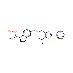 CC[C@H](C(=O)O)[C@@H]1CCc2cc(OCCc3nc(-c4ccccc4)oc3C(C)C)ccc21 ZINC000028563312