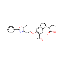 CC[C@H](C(=O)O)[C@@H]1CCc2cc(OCCc3nc(-c4ccccc4)oc3C)c(C(C)=O)cc21 ZINC000028565464