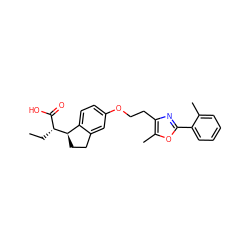 CC[C@H](C(=O)O)[C@@H]1CCc2cc(OCCc3nc(-c4ccccc4C)oc3C)ccc21 ZINC000028565228