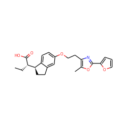 CC[C@H](C(=O)O)[C@@H]1CCc2cc(OCCc3nc(-c4ccco4)oc3C)ccc21 ZINC000028565311