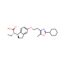 CC[C@H](C(=O)O)[C@@H]1CCc2cc(OCCc3nc(C4CCCCC4)oc3C)ccc21 ZINC000028565215