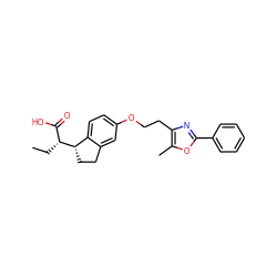 CC[C@H](C(=O)O)[C@H]1CCc2cc(OCCc3nc(-c4ccccc4)oc3C)ccc21 ZINC000028564009