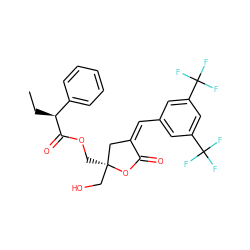 CC[C@H](C(=O)OC[C@]1(CO)C/C(=C/c2cc(C(F)(F)F)cc(C(F)(F)F)c2)C(=O)O1)c1ccccc1 ZINC000040893847