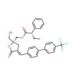 CC[C@H](C(=O)OC[C@]1(CO)C/C(=C\c2ccc(-c3ccc(C(F)(F)F)cc3)cc2)C(=O)O1)c1ccccc1 ZINC000042851330