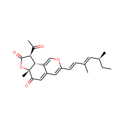 CC[C@H](C)/C=C(C)/C=C/C1=CC2=CC(=O)[C@]3(C)OC(=O)[C@@H](C(C)=O)[C@@H]3C2=CO1 ZINC000013119571