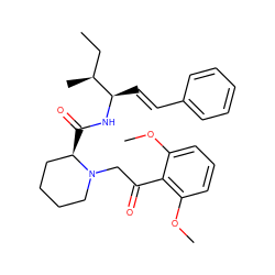 CC[C@H](C)[C@@H](/C=C/c1ccccc1)NC(=O)[C@@H]1CCCCN1CC(=O)c1c(OC)cccc1OC ZINC000026745588