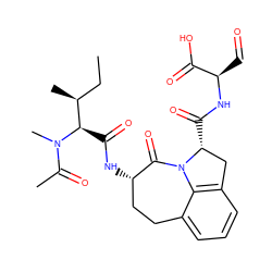 CC[C@H](C)[C@@H](C(=O)N[C@H]1CCc2cccc3c2N(C1=O)[C@H](C(=O)N[C@H](C=O)C(=O)O)C3)N(C)C(C)=O ZINC000026286597