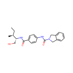 CC[C@H](C)[C@@H](CO)NC(=O)c1ccc(NC(=O)N2Cc3ccccc3C2)cc1 ZINC000165805147