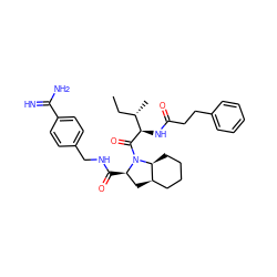 CC[C@H](C)[C@@H](NC(=O)CCc1ccccc1)C(=O)N1[C@H](C(=O)NCc2ccc(C(=N)N)cc2)C[C@@H]2CCCC[C@@H]21 ZINC000028903534