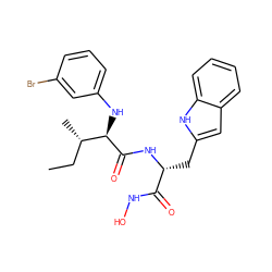 CC[C@H](C)[C@@H](Nc1cccc(Br)c1)C(=O)N[C@H](Cc1cc2ccccc2[nH]1)C(=O)NO ZINC000026501115