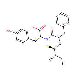 CC[C@H](C)[C@@H](S)C[C@@H](Cc1ccccc1)C(=O)N[C@H](Cc1ccc(O)cc1)C(=O)O ZINC000029549293