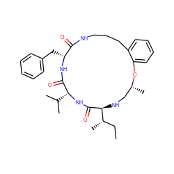 CC[C@H](C)[C@@H]1NC[C@@H](C)Oc2ccccc2CCCNC(=O)[C@@H](Cc2ccccc2)NC(=O)[C@@H](C(C)C)NC1=O ZINC000073166162