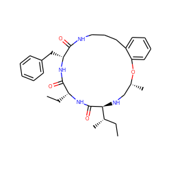 CC[C@H](C)[C@@H]1NC[C@@H](C)Oc2ccccc2CCCNC(=O)[C@@H](Cc2ccccc2)NC(=O)[C@@H](CC)NC1=O ZINC000073168598