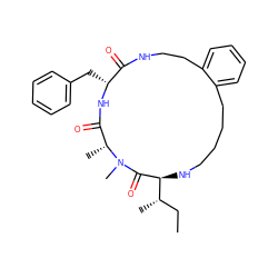 CC[C@H](C)[C@@H]1NCCCCc2ccccc2CCNC(=O)[C@@H](Cc2ccccc2)NC(=O)[C@@H](C)N(C)C1=O ZINC001772655921