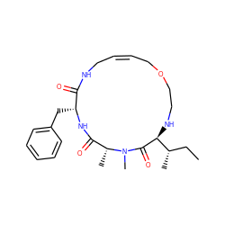 CC[C@H](C)[C@@H]1NCCOC/C=C\CNC(=O)[C@@H](Cc2ccccc2)NC(=O)[C@@H](C)N(C)C1=O ZINC001772609910