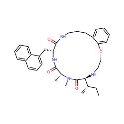 CC[C@H](C)[C@@H]1NCCOc2ccccc2CCCNC(=O)[C@@H](Cc2cccc3ccccc23)NC(=O)[C@@H](C)N(C)C1=O ZINC001772577577