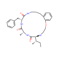 CC[C@H](C)[C@@H]1NCCOc2ccccc2CCCNC(=O)[C@@H](Cc2ccccc2)NC(=O)[C@@H](C)NC1=O ZINC000202072128