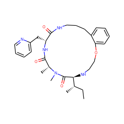 CC[C@H](C)[C@@H]1NCCOc2ccccc2CCCNC(=O)[C@@H](Cc2ccccn2)NC(=O)[C@@H](C)N(C)C1=O ZINC001772607154