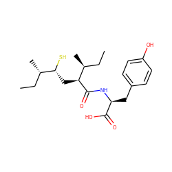 CC[C@H](C)[C@H](C[C@@H](S)[C@@H](C)CC)C(=O)N[C@@H](Cc1ccc(O)cc1)C(=O)O ZINC000029549680