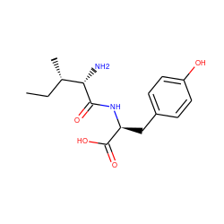 CC[C@H](C)[C@H](N)C(=O)N[C@@H](Cc1ccc(O)cc1)C(=O)O ZINC000004899517